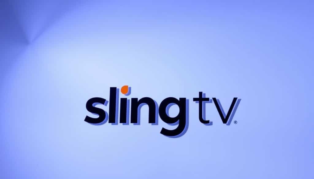 A modern, minimalist logo for Sling TV streaming service, with a clean, sleek design against a soft gradient background. The logo features the Sling TV wordmark in a bold, geometric sans-serif font, with the iconic Sling TV boomerang icon in a vibrant, contrasting color. The image has a crisp, high-resolution quality, with subtle lighting from the side to add depth and dimension. The overall aesthetic conveys a sense of flexibility, customization, and a premium, digital streaming experience.
