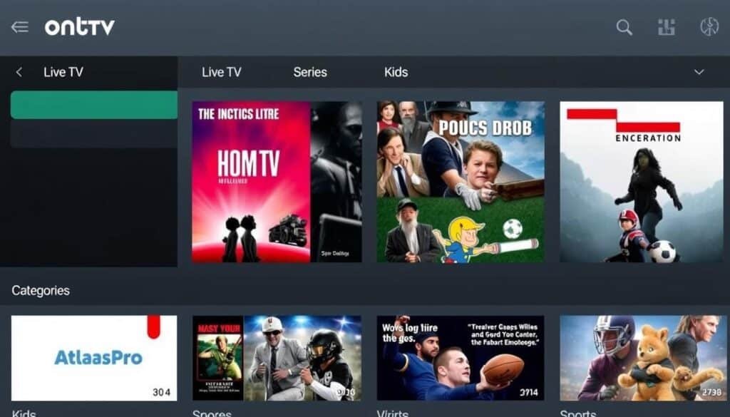 Atlas Pro ONTV content categories and library view