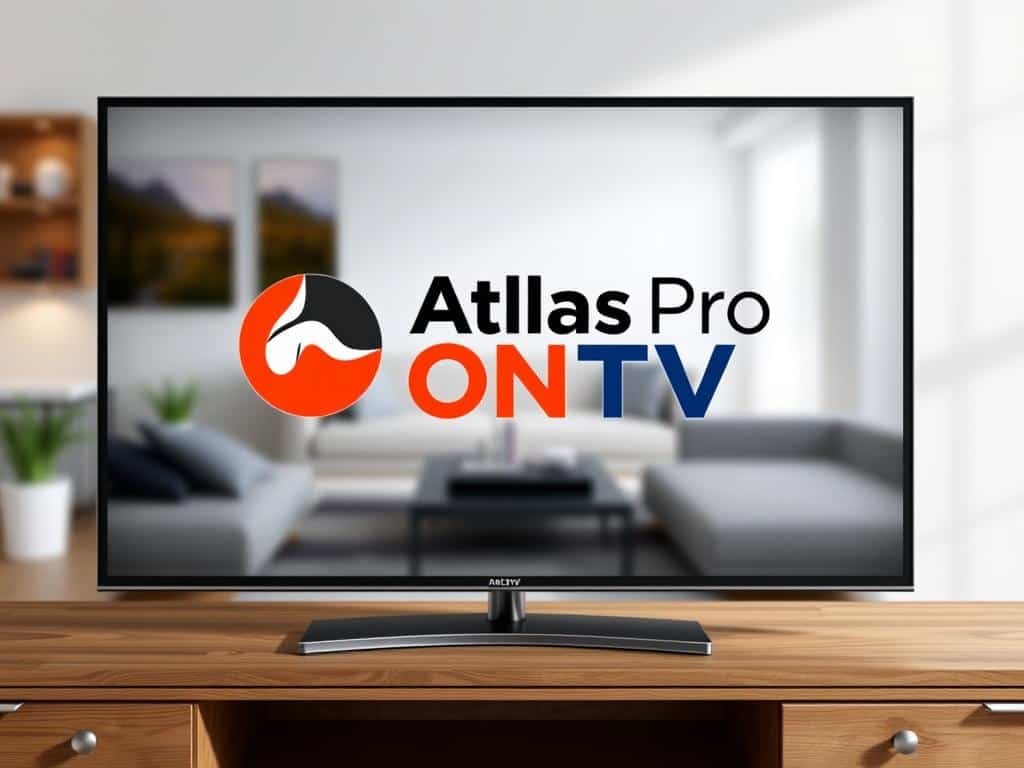 Atlas Pro ONTV logo and branding displayed on a smart TV
