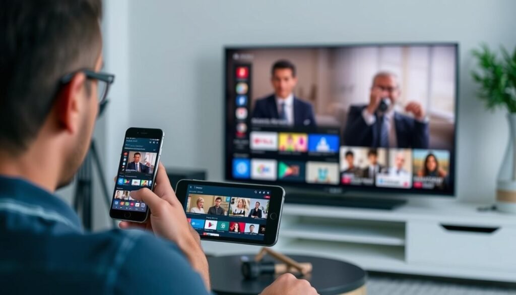 Person enjoying Atlas Pro ONTV on multiple devices